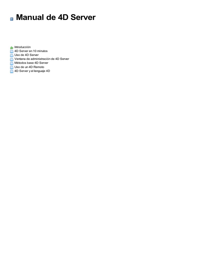 4D Server v14 R4 | PDF | Servidor web | Internet y web