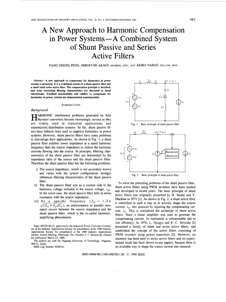 A New Approach To Harmonic Compensation in Power Systems-A Combined ...
