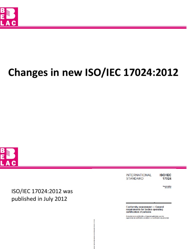 Changes in New ISO/IEC 17024:2012 | PDF | Professional Certification ...