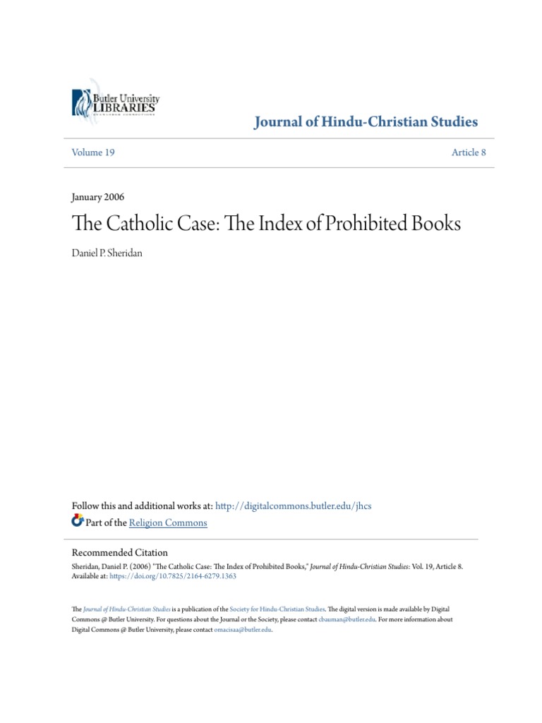 The Catholic Case The Index of Prohibited Books Download Free PDF