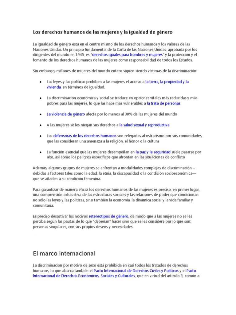 Derechos Humanos y Igualdad de Género | PDF | Mujer | Movimiento feminista