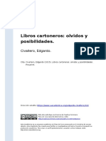 Civallero, Edgardo (2015). Libros Cartoneros Olvidos y Posibilidades