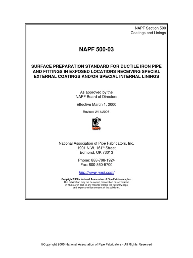 Napf 500-03 | Download Free PDF | Abrasive | Pipe (Fluid Conveyance)