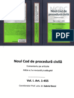 Noul Cod de Procedura Civila Vol I Art. 1-455 2016