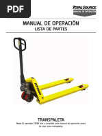 Manual de Instrucciones Transpaleta Manual | PDF | Bomba | Tornillo