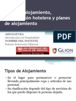 Tipos de Alojamiento, Clasificación Hotelera y Planes de Alojamiento