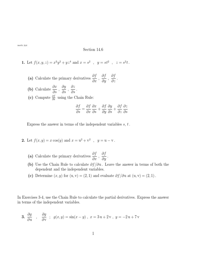 Chain Rule in Partial Derivatives | PDF | Teaching Methods & Materials