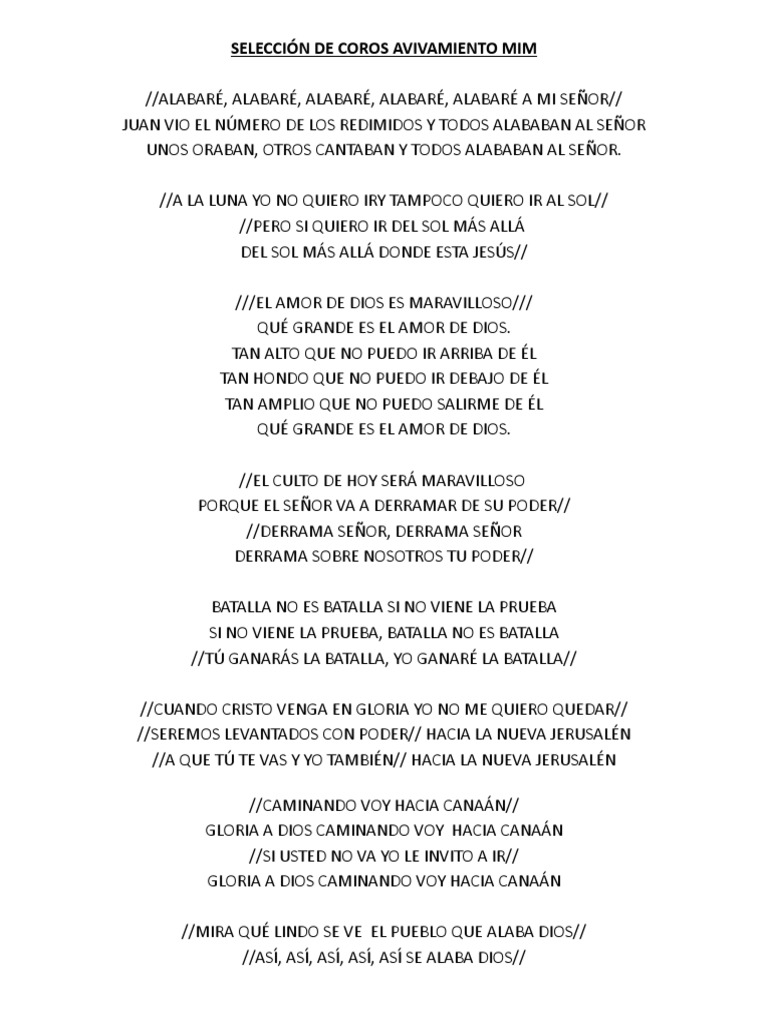 COROS Musica en español