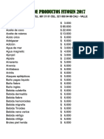 Listado de Precios Fitosen 2017 Alfabetico