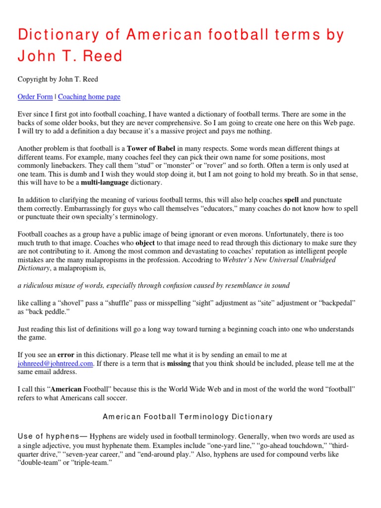 FootballDictionary PDF | PDF