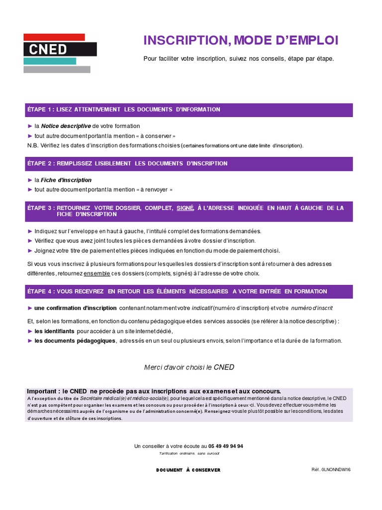 CNED Inscription PDF France Business