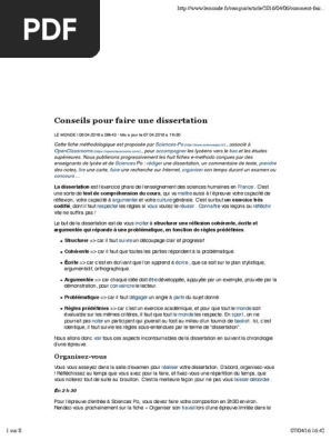 Comment Faire Une Dissertation Conscience Chomage