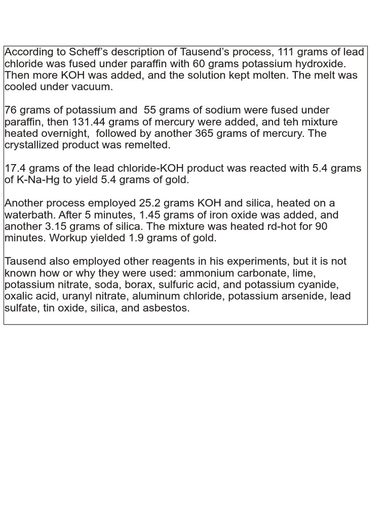 Lead To Gold Transmutation PDF PDF