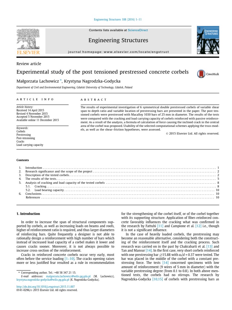 Post-Tensioned Concrete Corbels Study | PDF | Prestressed Concrete ...