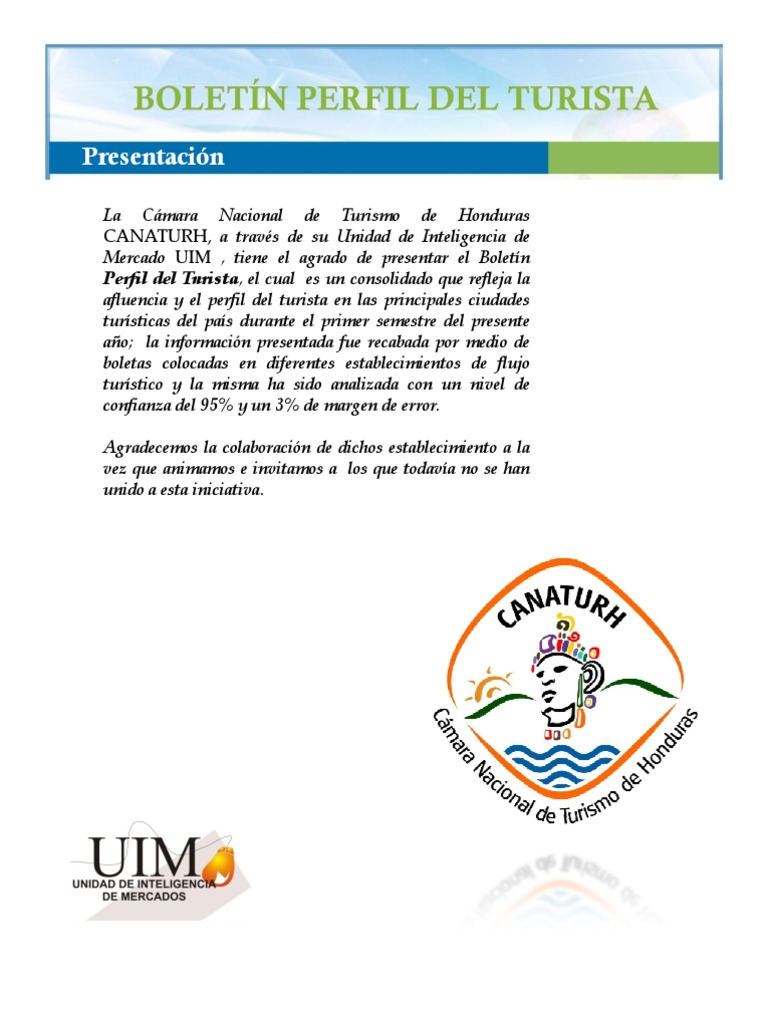 Boletin Del Perfil Del Turista 2009 Honduras
