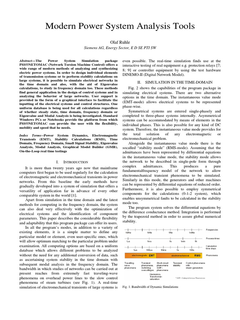 Modern Power System Analysis Tools PDF Control Theory Computer