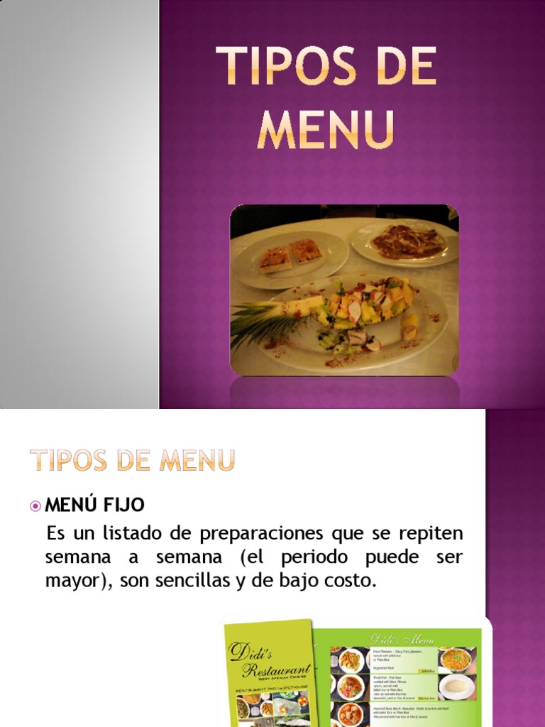Tipos de Menú: Fijo y Cíclico | PDF