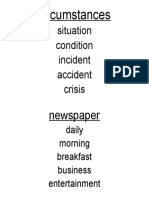 Circumstances: Situation Condition Incident Accident Crisis