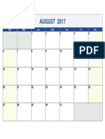 August 2017 Calendar