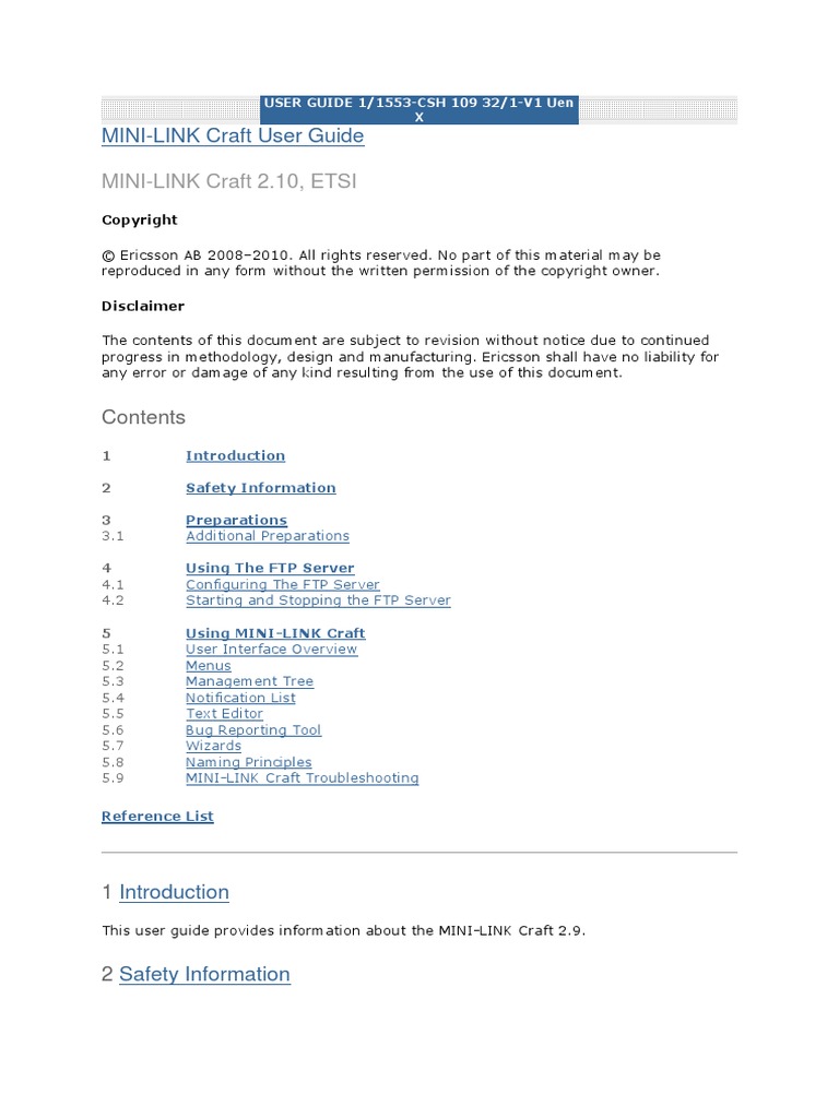 MINI-LINK Craft User Guide 2.10 | PDF | File Transfer Protocol | Menu ...