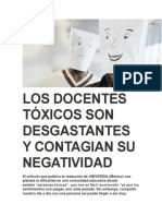 Los Docentes Tóxicos Son Desgastantes y Contagian Su Negatividad