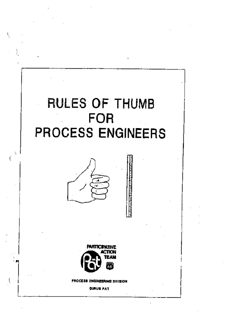 Rules of Thumb For Process Engineers PDF