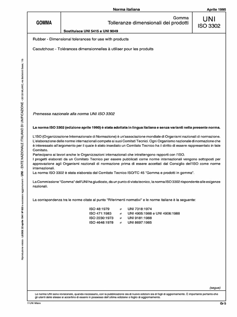 UNI ISO 3302 1995 It PDF | PDF