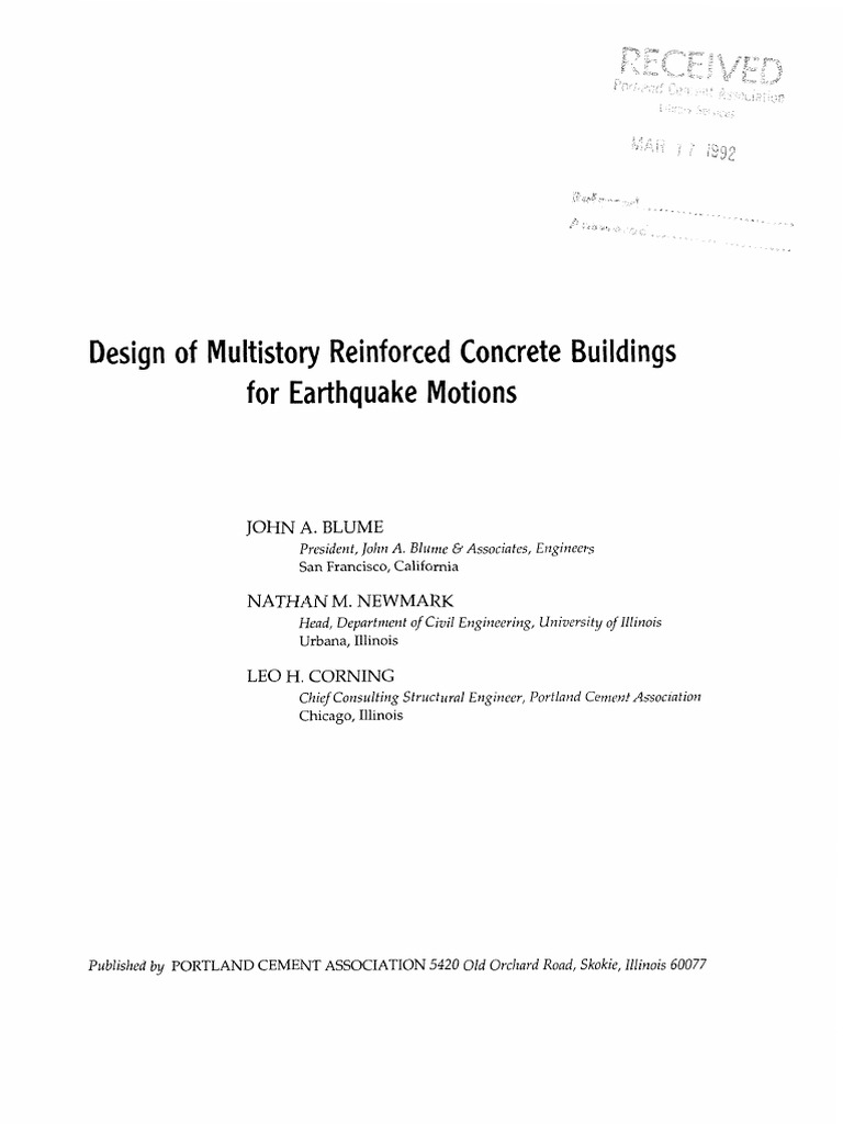 Design of Multistory Reinforced Concrete Buildings PDF | PDF ...
