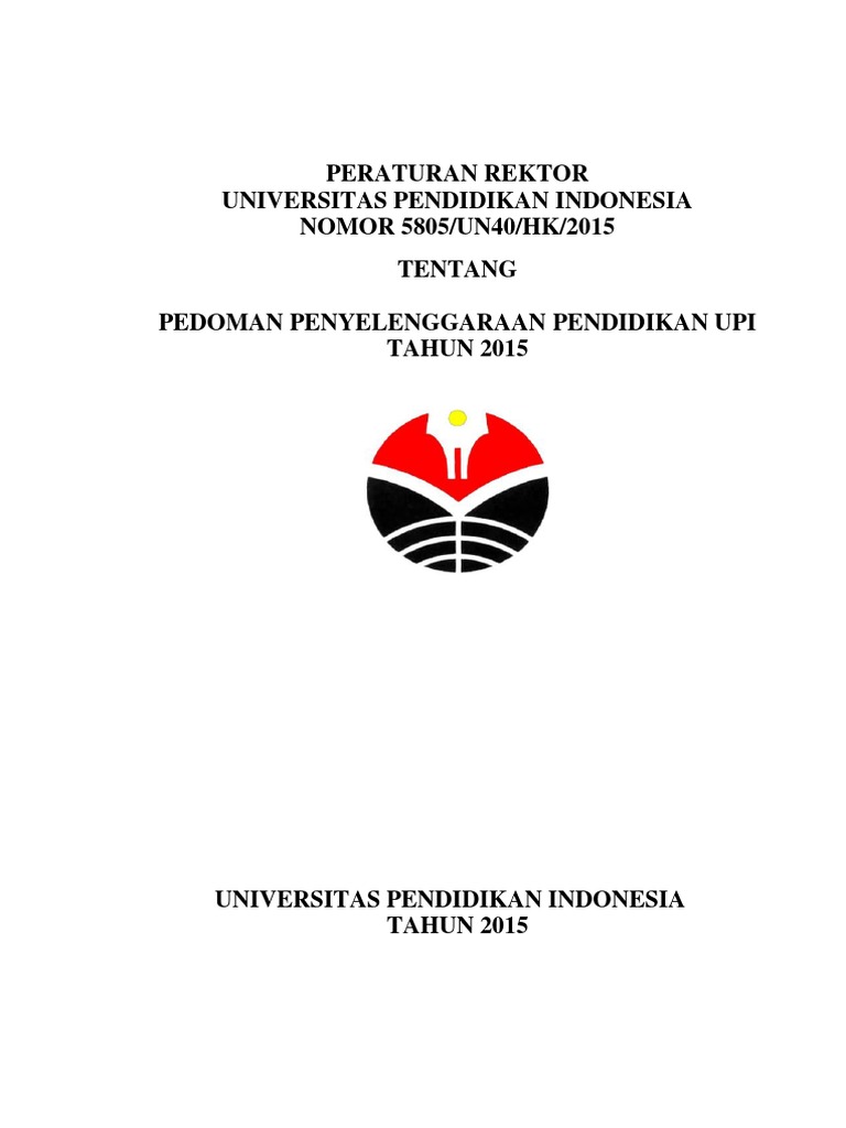 Pedoman Akademik Upi Bandung Indonesia 2017