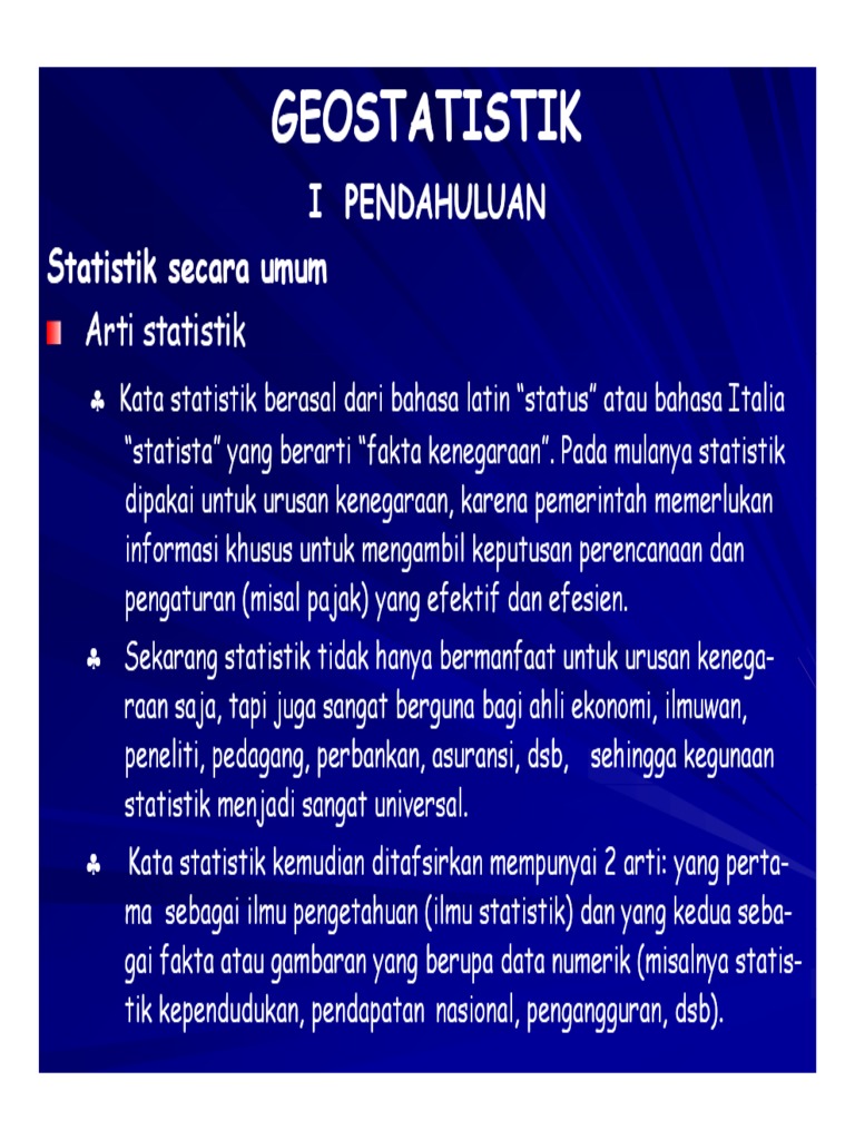Pengantar Dasar Geostatistik | PDF