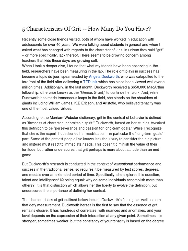 5 Characteristics of Grit An Analysis of the Traits that Define Grit