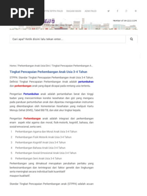 Checklist Indikator Perkembangan Anak Usia 4 5 Tahun - Tentang Tahun
