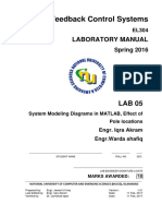 Feedback Control Systems: Laboratory Manual