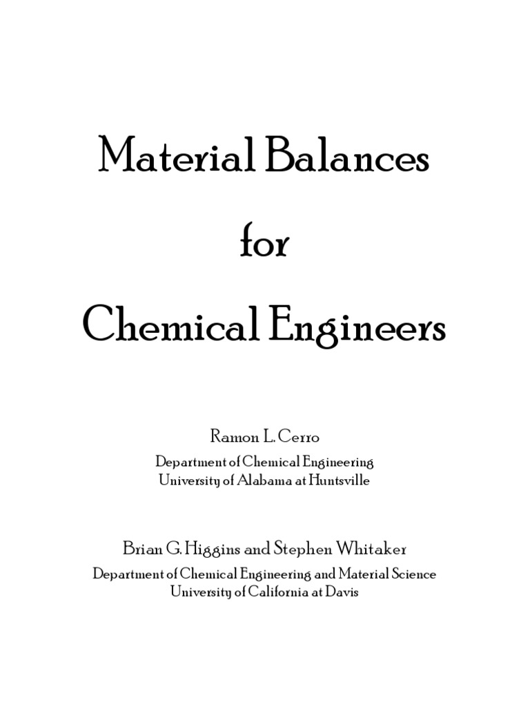 Material Balances For Chemical Engineers PDF Mole (Unit) Sulfur Dioxide