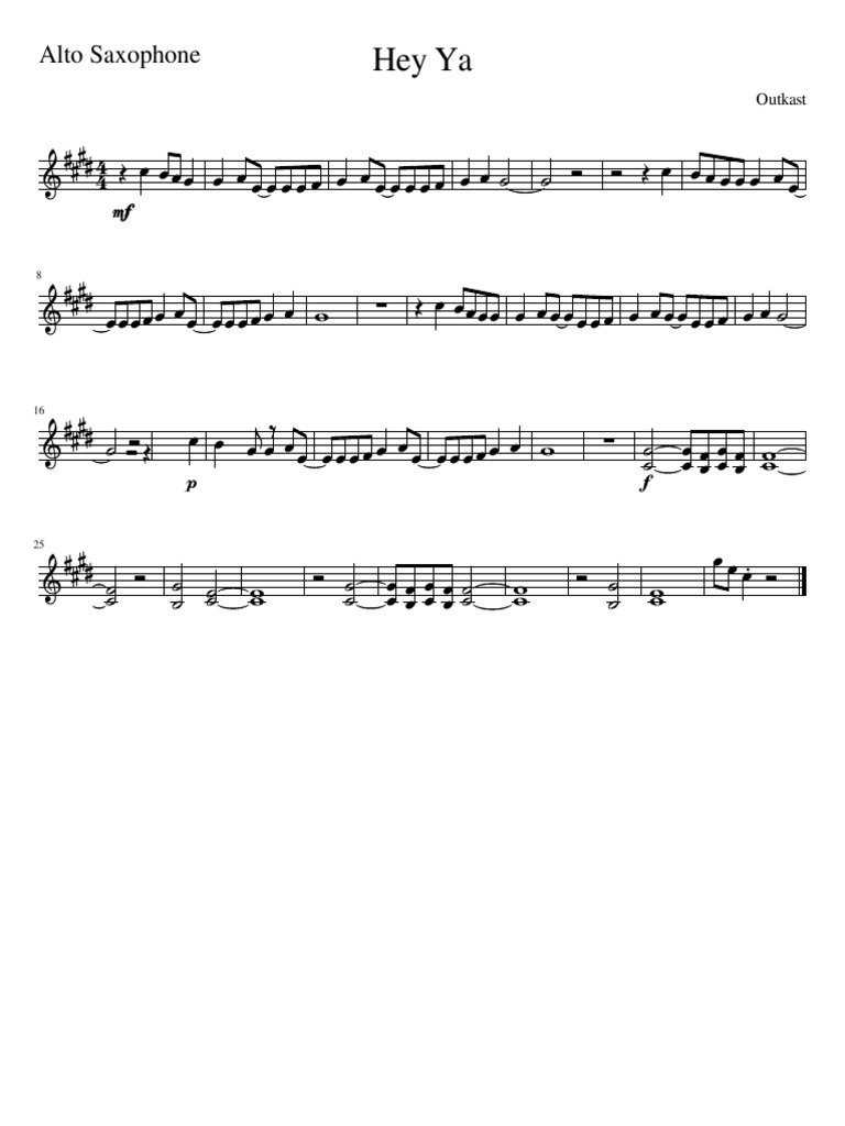 hey ya partsalto saxophone