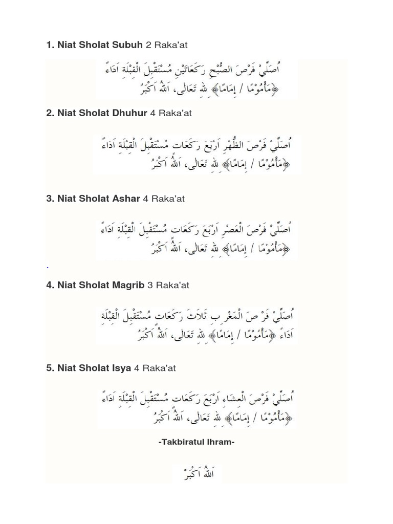 Bacaan Sholat
