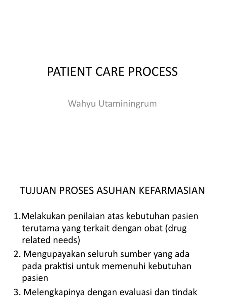 Patient Care Process in Pharmacy | PDF