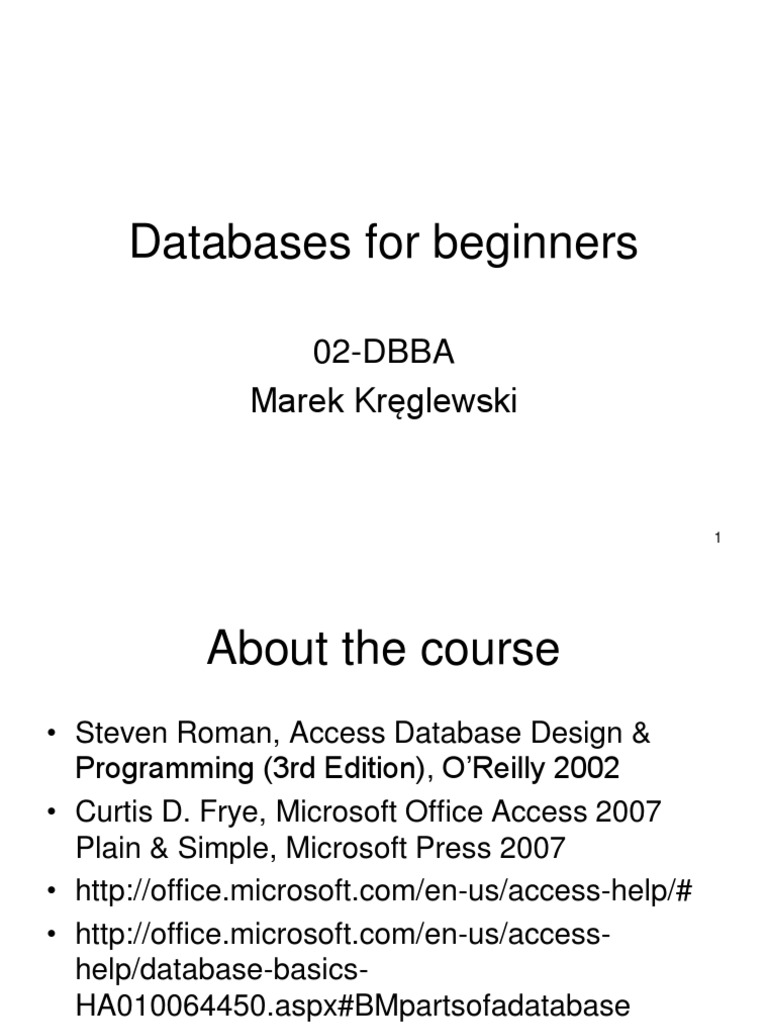 Databases For Beginners PDF | PDF