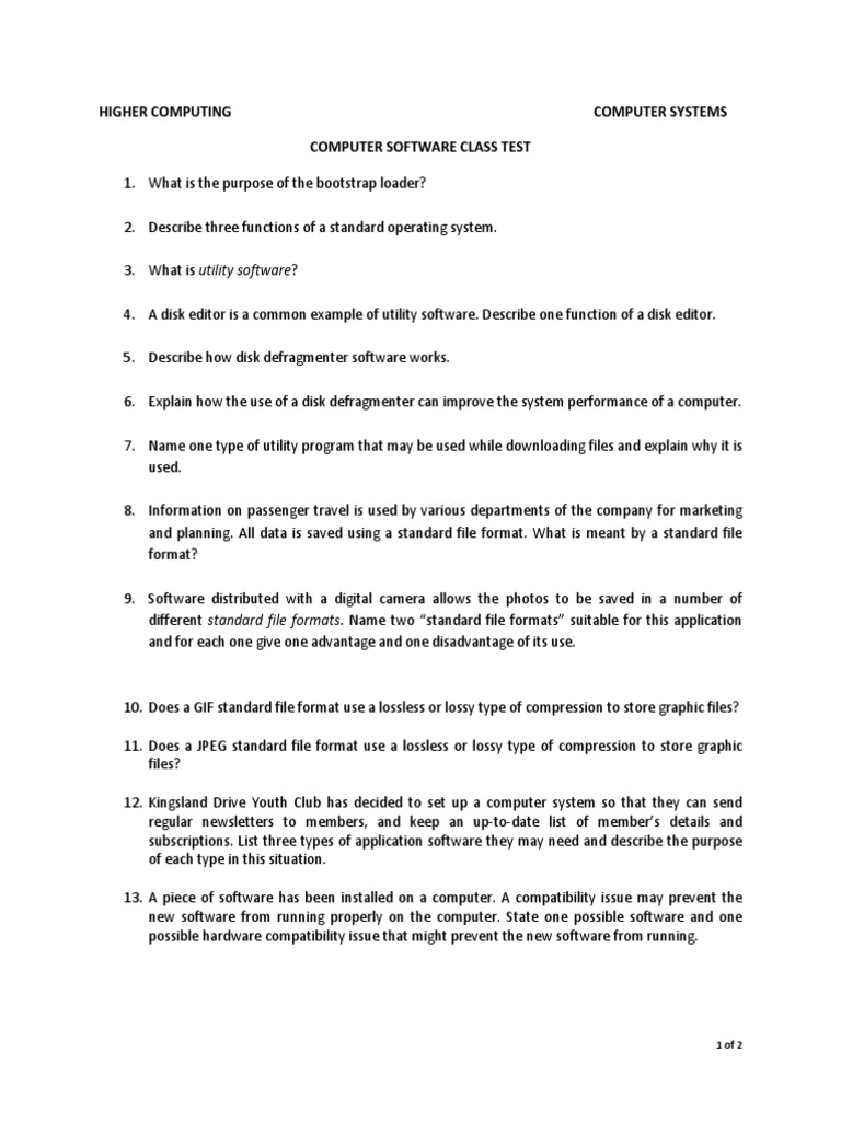 Computer Systems & Software Test | PDF | Computer Virus | File Format