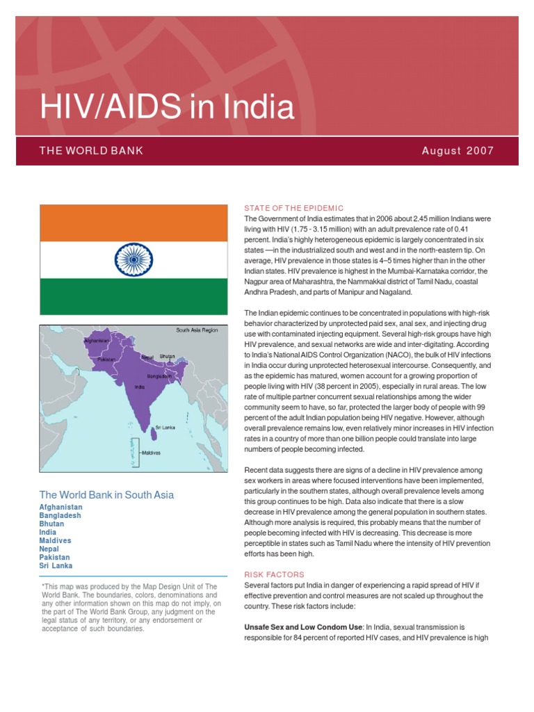 HIV/AIDS Epidemic in India: Overview and Risks | PDF | Prevention Of ...