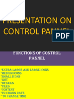 Presentation On Control Pannel