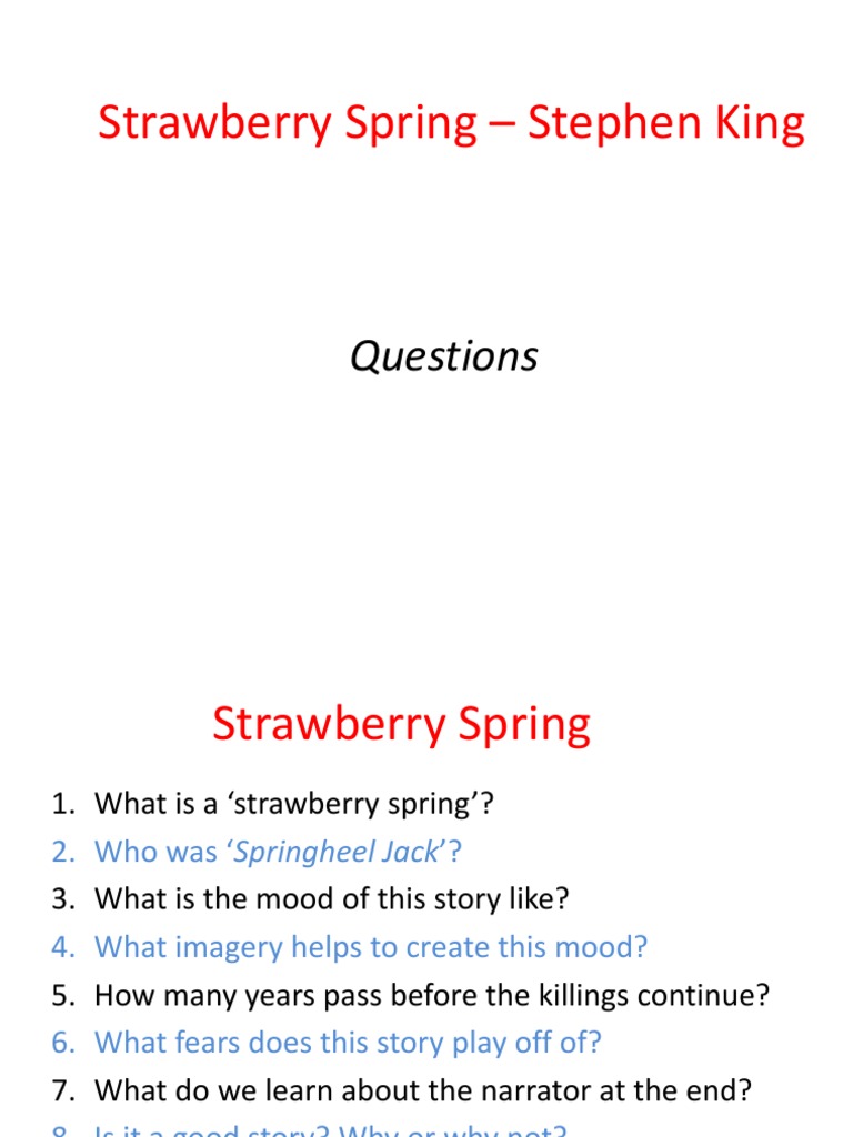 Analysis of Stephen King's Strawberry Spring | PDF