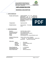 Memoria Descriptiva - Implementación