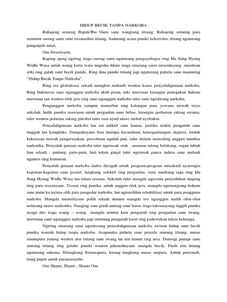 Pidato Bahasa Bali 1