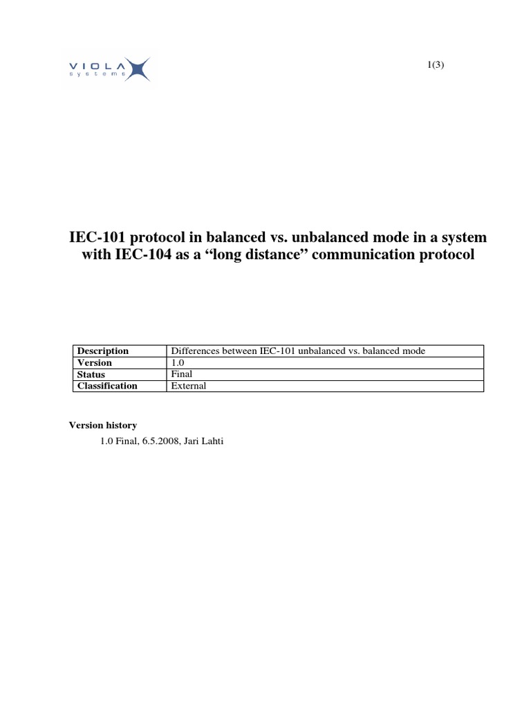 IEC101 104 Balanced Unbalanced PDF | PDF | Scada | Communications Protocols