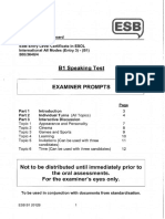 B1 Speaking Test Examiner Prompts Sample PDF