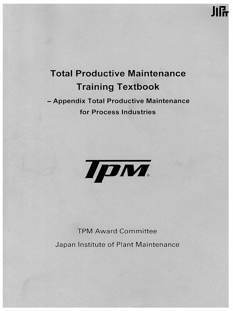 Total Productive Maintenance Training Textbook | PDF