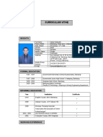 Curriculum Vitae: Biodata