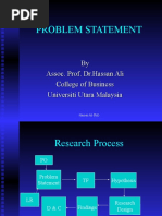 Problem Statement: by Assoc. Prof. DR - Hassan Ali College of Business Universiti Utara Malaysia