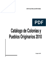 Catalogo de Colonias y Pueblos Originarios de La Ciudad de México 2010